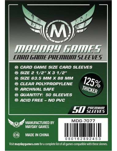 50 Mayday Games Card Sleeves 63,5 x 88mm (MDG-7077)